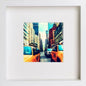 New York City Collection Yellow Cabs 160 in White frame, premium wall art print