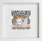 Vintage Poster Bleu Deschamps in White frame, premium wall art print