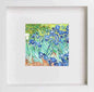 Vintage Van Gogh Irises Flowers in White frame, premium wall art print