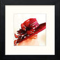 The Red Hat in Black Wood frame, premium wall art print