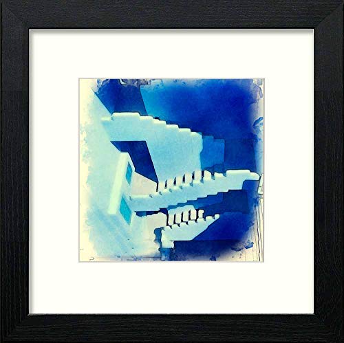 Vintage Steps in Black Wood frame, premium wall art print
