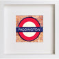 London Underground Paddington 227 in White frame, premium wall art print
