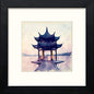Jixian Pavilion Hangzhou in Black Wood frame, premium wall art print