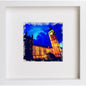 Houses Of Parliament At Night 220 in White frame, premium wall art print