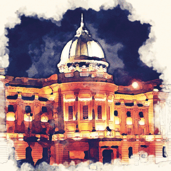 Lumartos Glasgow Mitchell Library At Night Print 0049