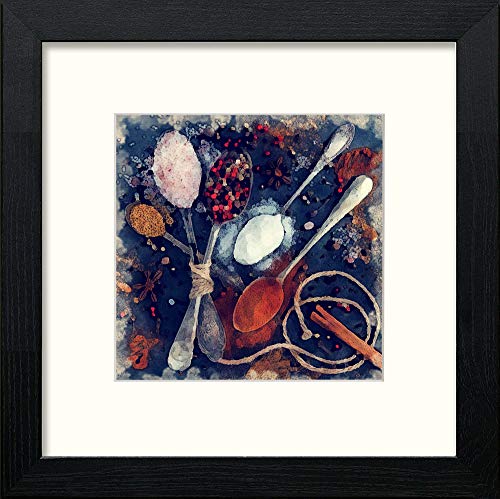Spice Of Life in Black Wood frame, premium wall art print