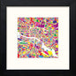 Glasgow Map in Black Wood frame, premium wall art print