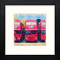 London Red Bus in Black Wood frame, premium wall art print
