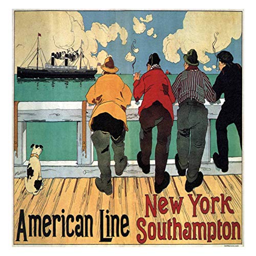 L Lumartos L Vintage Poster American Line New York Southampton