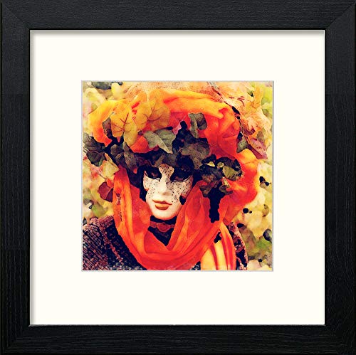 Venice Carnival in Black Wood frame, premium wall art print