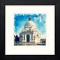 Venice Church in Black Wood frame, premium wall art print
