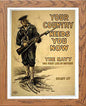 Vintage Poster Your Country Needs You Now in Wood frame, premium wall art print