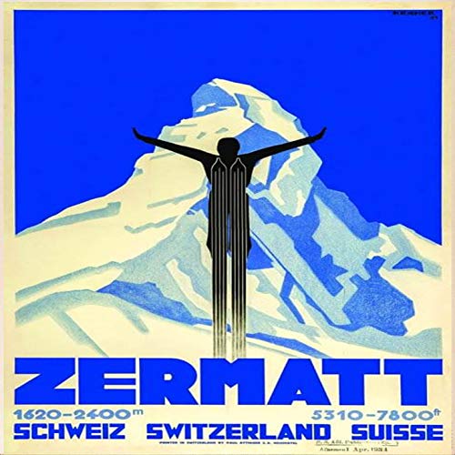 L Lumartos Vintage Swiss Ski Poster