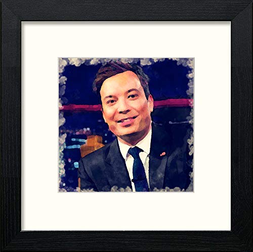 Jimmy Fallon in Black Wood frame, premium wall art print