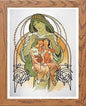 Vintage Poster Alphonse Mucha Ilsee Princesse De Tripoli 1897a in Wood frame, premium wall art print