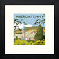Vintage Abergavenny Poster in Black Wood frame, premium wall art print