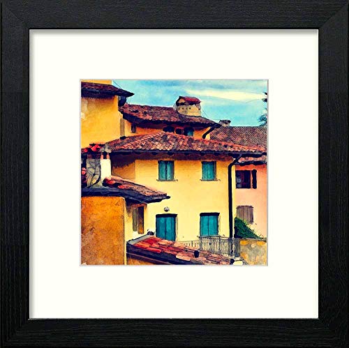 Vintage Sorrento in Black Wood frame, premium wall art print