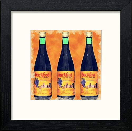 Buckfast Wine in Black Wood frame, premium wall art print