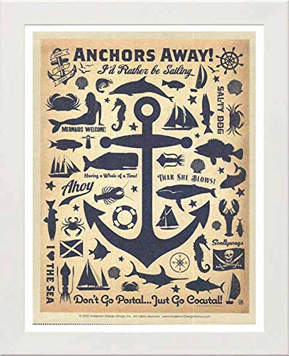 L Lumartos Vintage Anchors Away Beach Seaside Poster Travel Poster (42