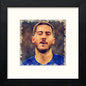 Eden Hazard in Black Wood frame, premium wall art print