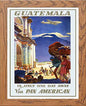 Vintage Poster Guatemala in Wood frame, premium wall art print