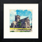 Paisley Abbey From North West in Black Wood frame, premium wall art print