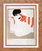 Vintage Poster Untitled Poster Girl On A Sofa in Wood frame, premium wall art print