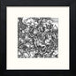 The Four Horsemen in Black Wood frame, premium wall art print