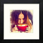 Vintage Coffee Break in Black Wood frame, premium wall art print