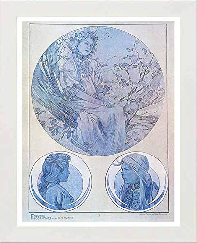 L Lumartos Vintage Poster Alphonse Mucha Figures Dcoratives 1905 Blue