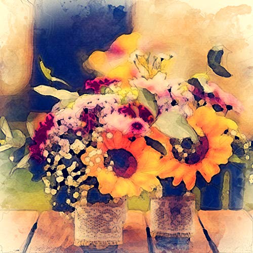 L Lumartos Vintage Flowers On Bench