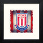 Stoke FC Badge in Black Wood frame, premium wall art print