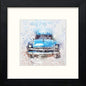 Cuban Blue Car in Black Wood frame, premium wall art print