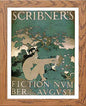 Vintage Poster Scribners Fiction Number in Wood frame, premium wall art print