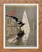 Vintage Poster Fullers Clam Broth in Wood frame, premium wall art print