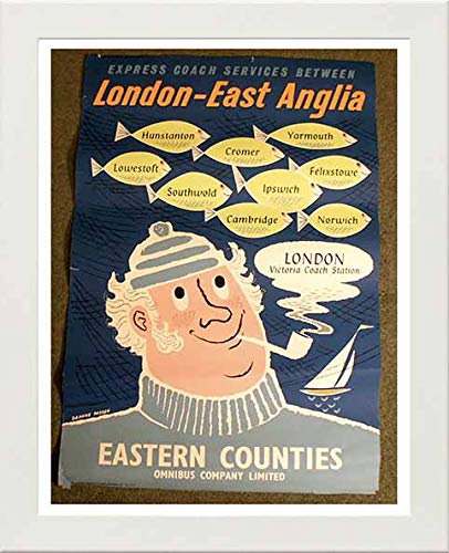 L Lumartos Vintage Poster Express Coach Services London East Anglia