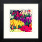 Vintage Tulipa At Market in Black Wood frame, premium wall art print