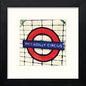 London Underground Sign Piccadilly Circus in Black Wood frame, premium wall art print