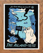 Vintage The Island Poster Lost in Wood frame, premium wall art print