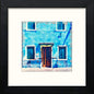 Italy Blue Venice in Black Wood frame, premium wall art print