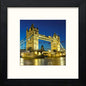 London Tower Bridge in Black Wood frame, premium wall art print