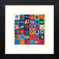 NFL Team Badges in Black Wood frame, premium wall art print