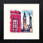 London Telephone Box in Black Wood frame, premium wall art print