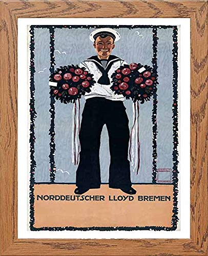 L Lumartos Vintage Poster Calendar Page For Norddeutscher Lloyd Bremenb