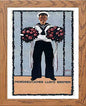 Vintage Poster Calendar Page For Norddeutscher Lloyd Bremenb in Wood frame, premium wall art print