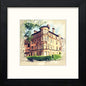 Glasgow Tenement in Black Wood frame, premium wall art print
