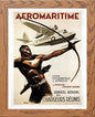 Vintage Poster Aeromaritime in Wood frame, premium wall art print