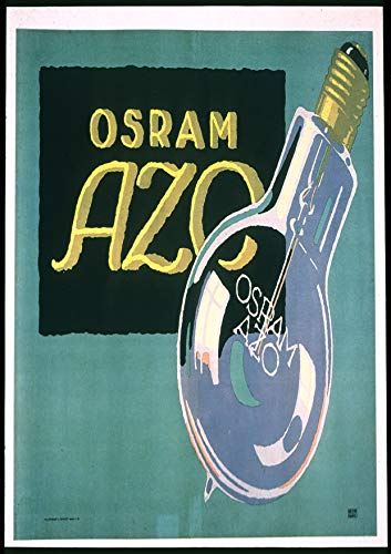 L Lumartos Vintage Poster Osram Azo Electric Light Bulbs