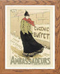 Vintage Poster Maf022 Ambassadeurs Lucien Metivet in Wood frame, premium wall art print