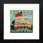 Vintage Cunard Line Poster in Black Wood frame, premium wall art print
